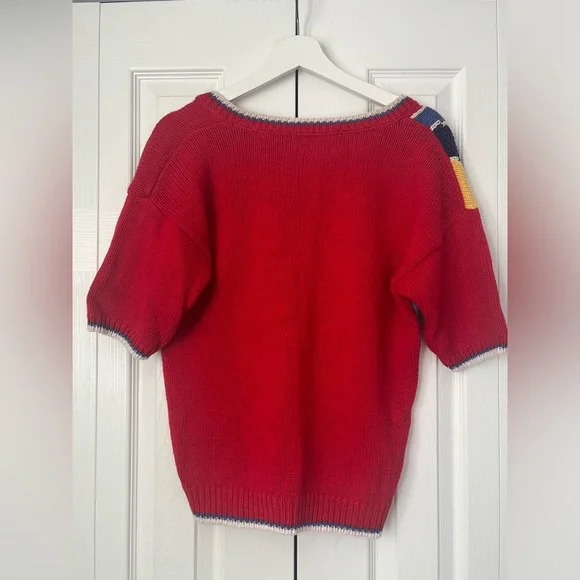 Short sleeved Vintage Sweater. Beach/Sailor themed. - Picture 3 of 3